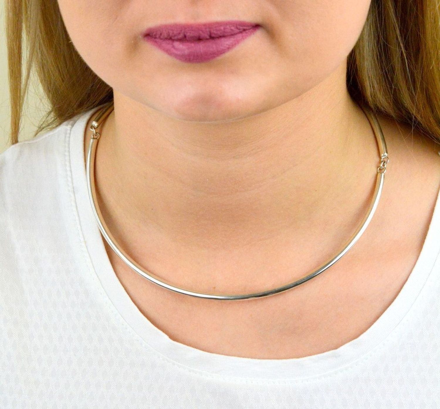 Srebrny naszyjnik rurka DIA-NSZ-5587-925. Naszyjnik damski. Srebrny naszyjnik damski. Naszyjnik rurka. naszyjnik sztywny typu rurka..jpg